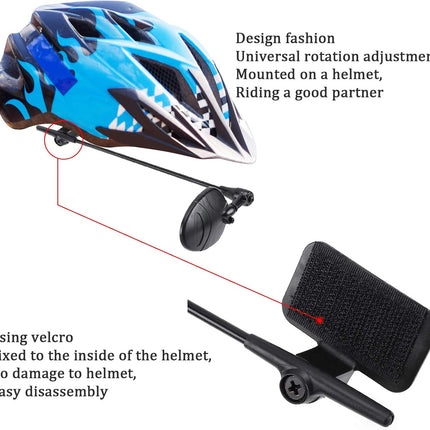 2 Pack Bike Helmet Mirror, 360 Degree Adjustable Lightweight Bicycle Cycling Rear View Helmet Mirror for Cycling, Cycling Accessories