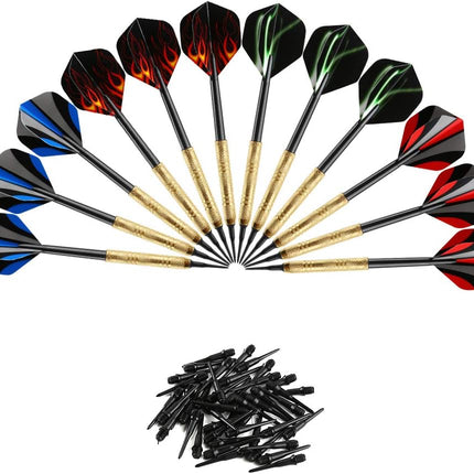 12 Pcs Darts Plastic Tip, Soft Tip Darts Set, 14g Plastic Tipped Dart, Attach Extra 36 Black 2BA Replacement Tips, Soft Tip Darts for Electronic/Plastic Dartboard