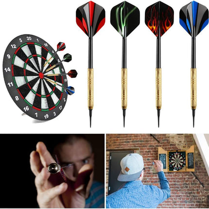 12 Pcs Darts Plastic Tip, Soft Tip Darts Set, 14g Plastic Tipped Dart, Attach Extra 36 Black 2BA Replacement Tips, Soft Tip Darts for Electronic/Plastic Dartboard