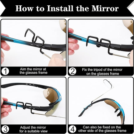 2pcs Bike Eyeglass Mirror, 360 Degree Adjustable Bicycle Cycling Rear View Wide Angle Mirror, Riding Accessories