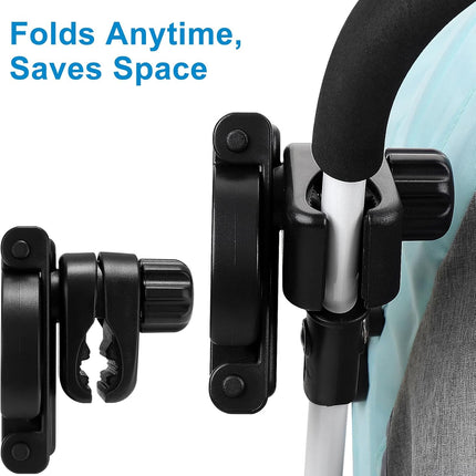 Stroller Cup Holder, Foldable Universal Cup Holder, 360 ° Rotatable Bottle Holder for Stroller, Bike, Wheelchair, Walker, Scooter ﻿