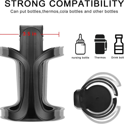 Universal Stroller Cup Holder Bundle Set, Bike Cup Holder, Drinks Holder for Stroller, Bicycle, Wheelchair, Walker, Scooter