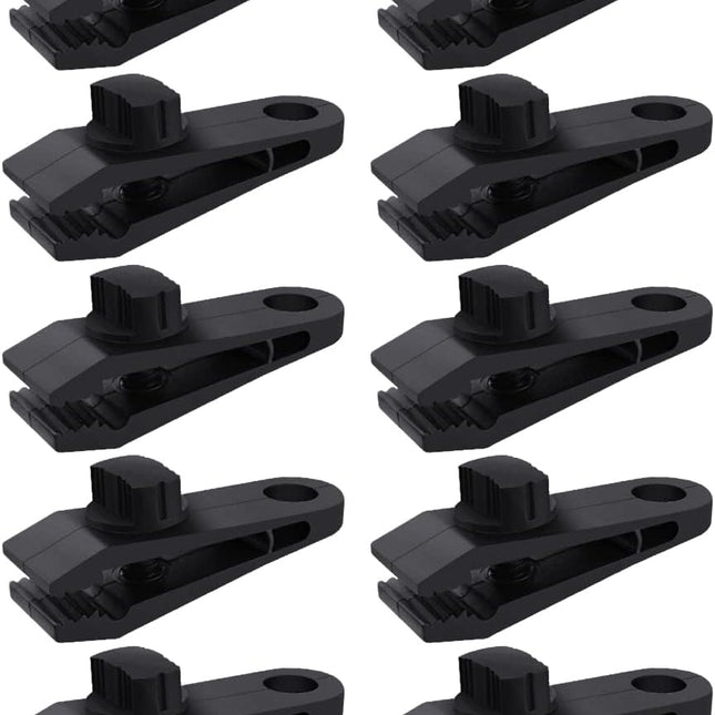 10 Pcs Heavy Duty Tarp Clips Shark Tent Fasteners Clips Holder for Car Covers, Outdoor Camping, Awnings, Swimming Pool Covers Black
