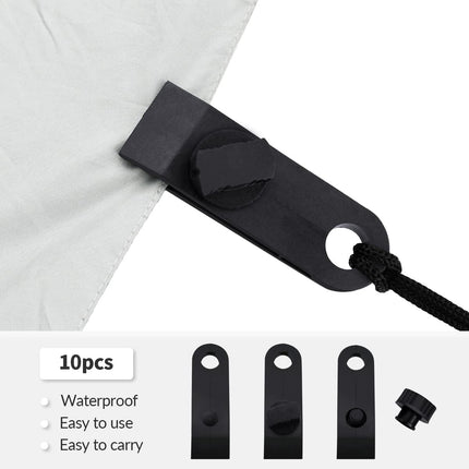 10 Pcs Heavy Duty Tarp Clips Shark Tent Fasteners Clips Holder for Car Covers, Outdoor Camping, Awnings, Swimming Pool Covers Black