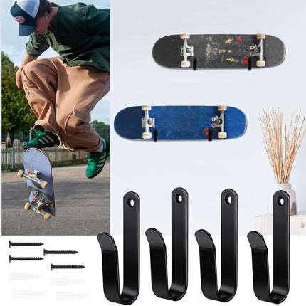 Snowboard Wall Mount Clips, Horizontal Snowboard Rack Display Stand, Snowboard Wall Mount Clips for Surfboards Skateboards Skis Home Garage
