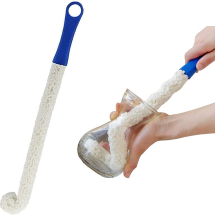 Long Bottle Brush Cleaner for Decanters & Water Bottles – 16” Flexible Foam Washing Wand for Vases, Tumblers, Baby Bottles, and Glassware (Not for Standard Beer/Wine Bottles)