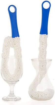 Long Bottle Brush Cleaner for Decanters & Water Bottles – 16” Flexible Foam Washing Wand for Vases, Tumblers, Baby Bottles, and Glassware (Not for Standard Beer/Wine Bottles)