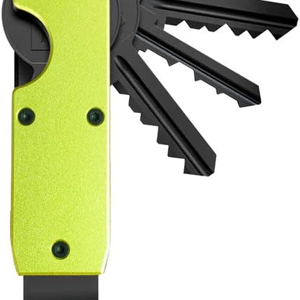 Compact Aluminium Key Organizer 2-6 Keys Yellow-Green Minimalist Key Holder for Car & Home