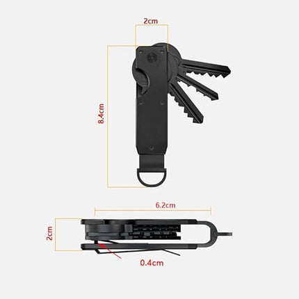 Compact Aluminium Key Organizer 2-6 Keys Yellow-Green Minimalist Key Holder for Car & Home