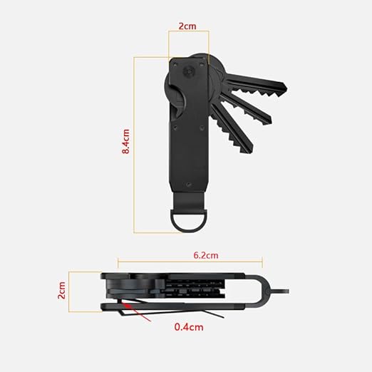 Compact Aluminium Key Organizer 2-6 Keys Yellow-Green Minimalist Key Holder for Car & Home – product detail