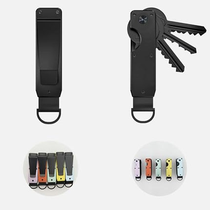 Compact Aluminium Key Organizer 2-6 Keys Yellow-Green Minimalist Key Holder for Car & Home