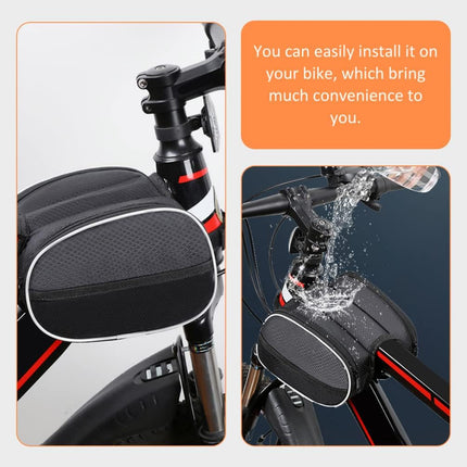 Waterproof Front Bike Frame Bag 19x12.5x6 cm Black