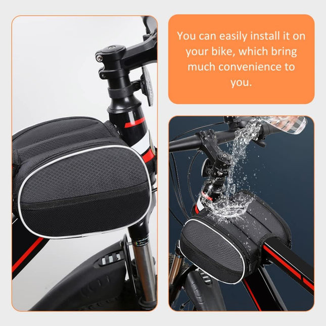 Waterproof Front Bike Frame Bag 19x12.5x6 cm Black – product detail