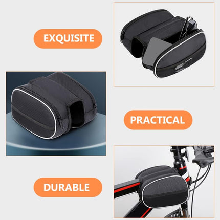 Waterproof Front Bike Frame Bag 19x12.5x6 cm Black