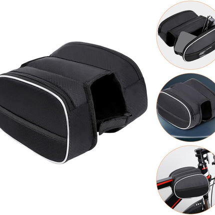 Waterproof Front Bike Frame Bag 19x12.5x6 cm Black