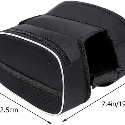 Waterproof Front Bike Frame Bag 19x12.5x6 cm Black