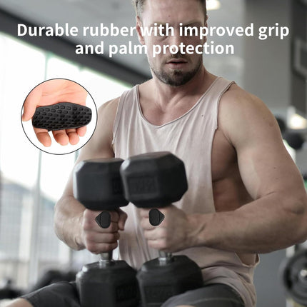 Anti-Slip Rubber Gym Gloves for Weightlifting Barbell Universal Size Men Women 4 Pack