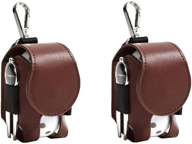 Golf Ball Pouch Set of 2 Belt Clip Holder Perfect Golf Gift for Men V1258-DP02-BOL-190