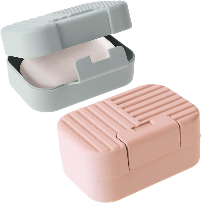 2 Pack Travel Soap Case with Lever