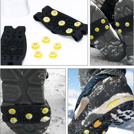 Anti-Slip Five-Claw Ice Grips for Shoes - Provides Grip for Walking Hiking Snow and Ice Adventures