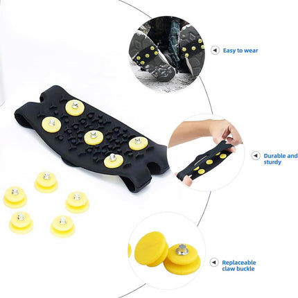 Anti-Slip Five-Claw Ice Grips for Shoes - Provides Grip for Walking Hiking Snow and Ice Adventures