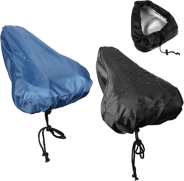 2 Pack Bicycle Saddle Bags Black and Hidden Blue Waterproof Rainproof Material Universal Bike Seat Cover