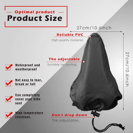2 Pack Bicycle Saddle Bags Black and Hidden Blue Waterproof Rainproof Material Universal Bike Seat Cover Accessories for Men Women