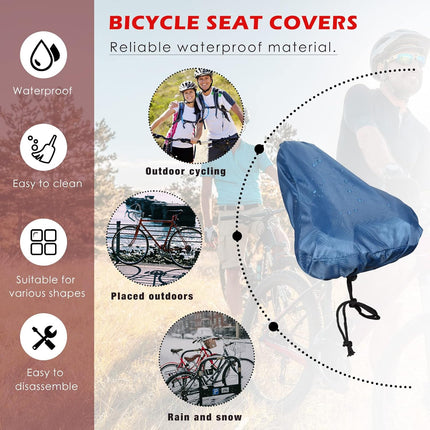 2 Pack Bicycle Saddle Bags Black and Hidden Blue Waterproof Rainproof Material Universal Bike Seat Cover Accessories for Men Women
