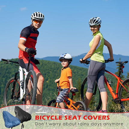 2 Pack Bicycle Saddle Bags Black and Hidden Blue Waterproof Rainproof Material Universal Bike Seat Cover Accessories for Men Women