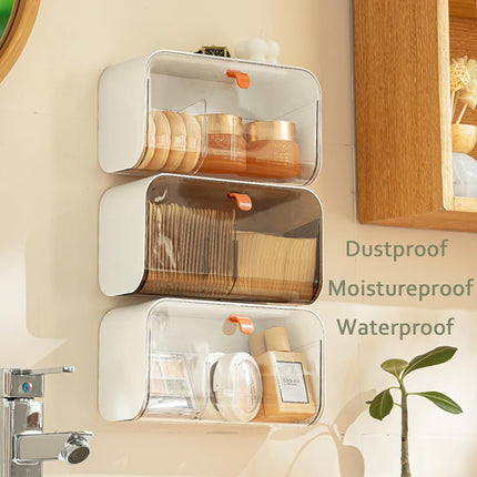 White Storage Box with Lid for Cotton Swabs Cotton Pads Toothpicks Household Organizer