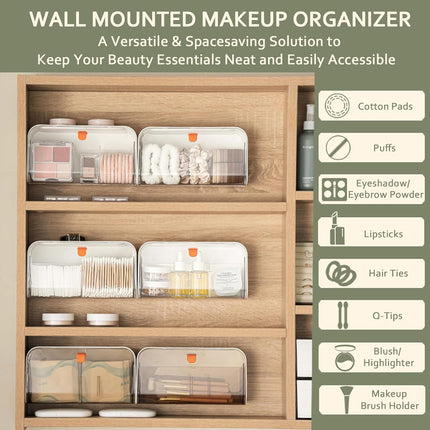 White Storage Box with Lid for Cotton Swabs Cotton Pads Toothpicks Household Organizer