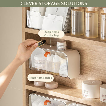 White Storage Box with Lid for Cotton Swabs Cotton Pads Toothpicks Household Organizer