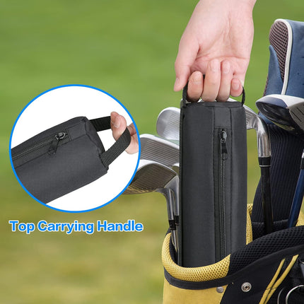 Universal Body Type Black Beer Can Warmer Sleeve for 7 Cans Golf Ball and Bag Warmer