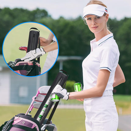 Universal Body Type Black Beer Can Warmer Sleeve for 7 Cans Golf Ball and Bag Warmer