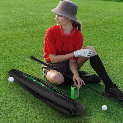 Universal Body Type Black Beer Can Warmer Sleeve for 7 Cans Golf Ball and Bag Warmer