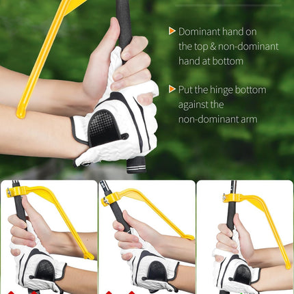 Golf Wrist Trainer Yellow 1 Pack Swing Correction Tool for Beginners Arm Elbow Position Training Accessory