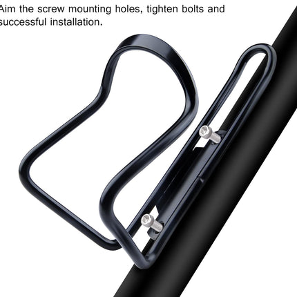 Aluminium Bicycle Water Bottle Cage Universal 70-76mm Mount Lightweight Black with Screws