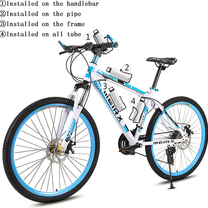 Aluminium Bicycle Water Bottle Cage Universal 70-76mm Mount Lightweight Black with Screws