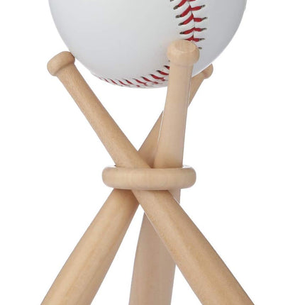 Baseball Ring Holder Stand - Natural Wood Finish - Bat Display Stand - Baseball Gift - Sports Decor - Wooden Display Rack - Ideal for Collectors & Enthusiasts - Perfect for Showrooms & Home Decor