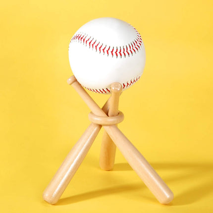 Baseball Ring Holder Stand - Natural Wood Finish - Bat Display Stand - Baseball Gift - Sports Decor - Wooden Display Rack - Ideal for Collectors & Enthusiasts - Perfect for Showrooms & Home Decor