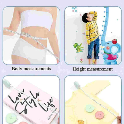 3 Pack Retractable Measuring Tape 150cm Double Sided Flexible for Body Measurements Sewing and Crafts