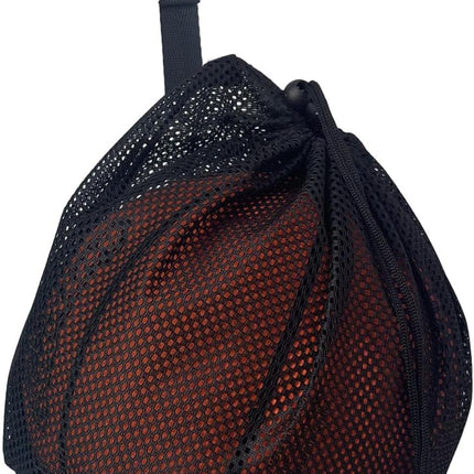 Black Crossbody Sports Ball Bag with Drawstring for Basketball Volleyball Football