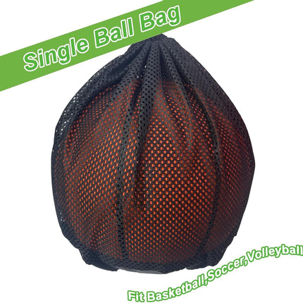 Black Crossbody Sports Ball Bag with Drawstring for Basketball Volleyball Football