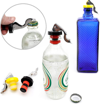 6 Pack Silicone Vacuum Bottle Stoppers Red Yellow Black for Wine Champagne Beer Whisky Soft Drinks Water Airtight Reusable