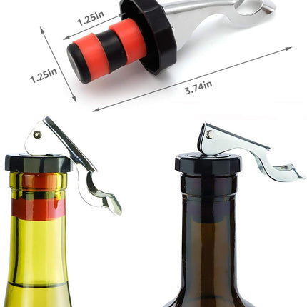 6 Pack Silicone Vacuum Bottle Stoppers Red Yellow Black for Wine Champagne Beer Whisky Soft Drinks Water Airtight Reusable