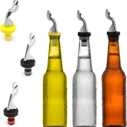 6 Pack Silicone Vacuum Bottle Stoppers Red Yellow Black for Wine Champagne Beer Whisky Soft Drinks Water Airtight Reusable