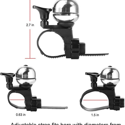 Silver Universal Bicycle Bell Waterdicht Suitable for Adult and Kids Bikes Bike Accessories 1 Piece