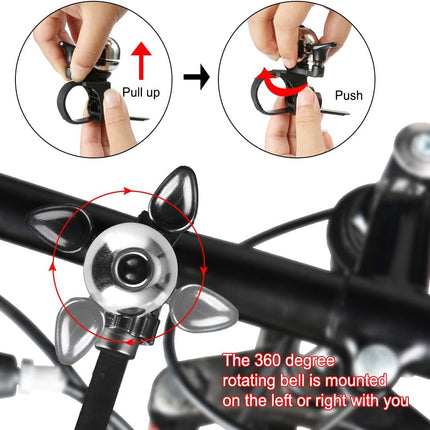 Loud Universal Bicycle Bell - Waterproof with Clear Sound - Suitable for Adults & Kids - Red - Set of 1