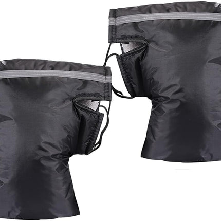 Black Windproof Thickened Cycling Gloves - 1 Pair Bike Handlebar Mitts Winter Warm Accessories