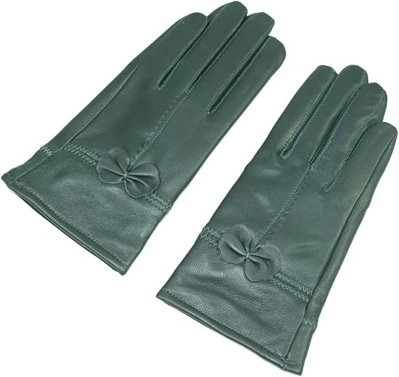 Military Green Winter Leather Gloves